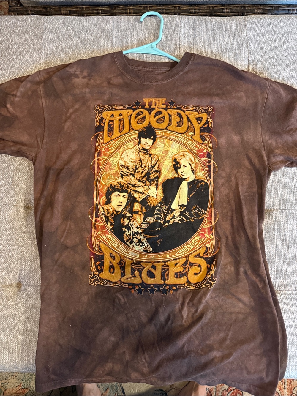 Liquid Blue Brown Tie-Dye "The Moody Blues" Graphic Tee